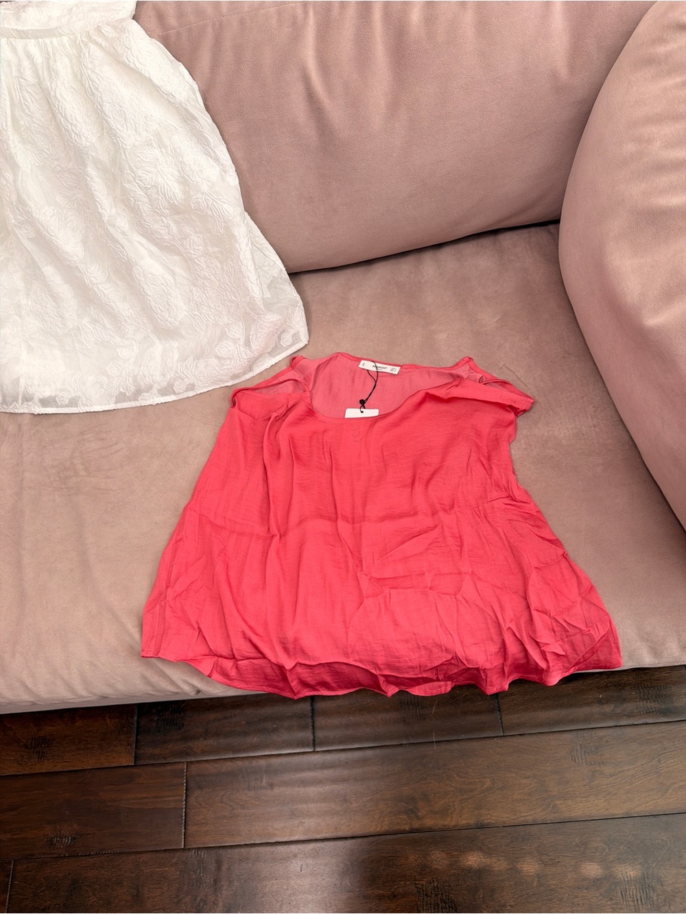 Mango Women’s Coral Sleeveless Blouse - Lightweight Summer Top